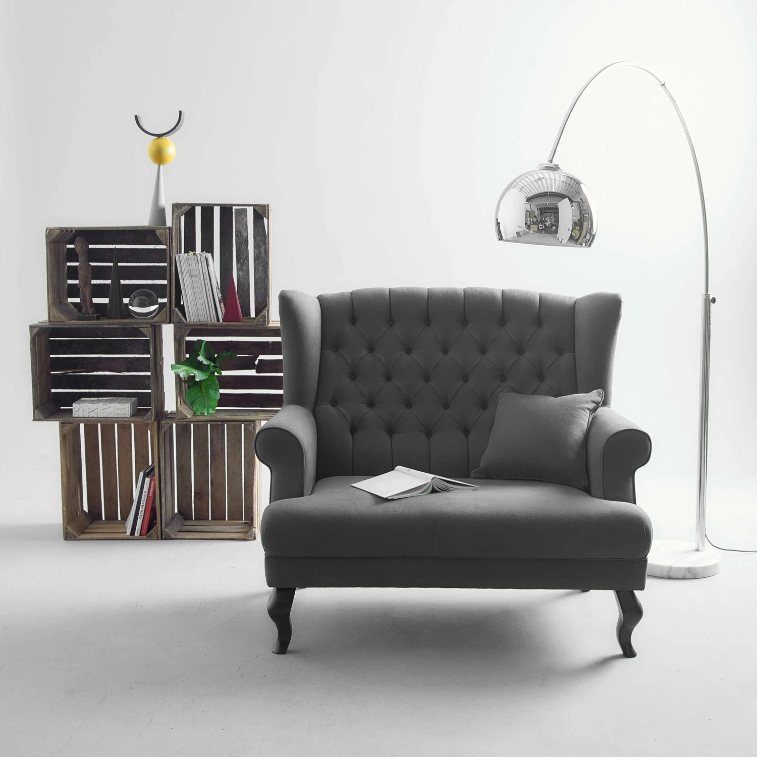 BOW Standleuchte Mit Marmorfuß 2 BOW Standleuchte Mit Marmorfuß – Bild 2