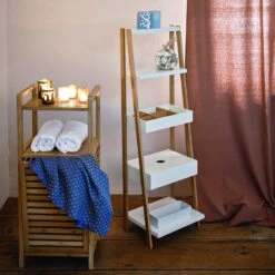 BIG BAMBOO Regal Mit Wäschekorb -Haushaltsgegenstände Rabatte 10208207 12