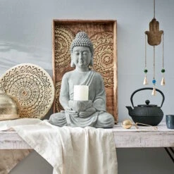 BUDDHA Statue Mit Kerzenteller Höhe 46cm 13 BUDDHA Statue Mit Kerzenteller Höhe 46cm -Haushaltsgegenstände Rabatte 10215752 6
