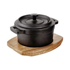 HOT IRON Mini-Serviertopf Mit Holzuntersetzer L 14 X B 11cm 11 HOT IRON Mini-Serviertopf Mit Holzuntersetzer L 14 X B 11cm -Haushaltsgegenstände Rabatte 10220998 3