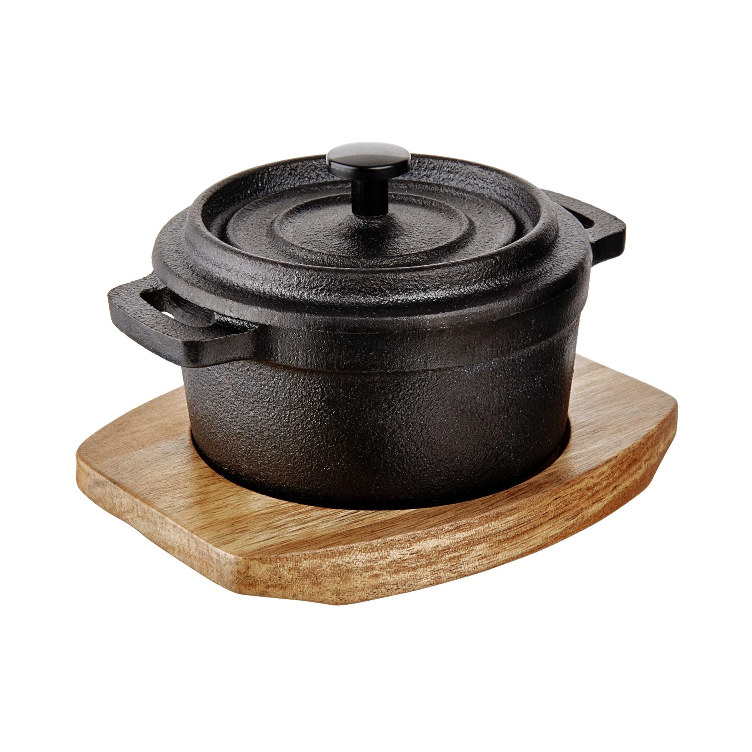 HOT IRON Mini-Serviertopf Mit Holzuntersetzer L 14 X B 11cm 4 HOT IRON Mini-Serviertopf Mit Holzuntersetzer L 14 X B 11cm – Bild 4
