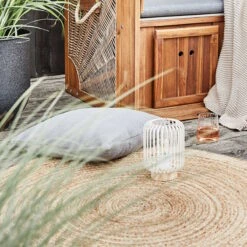 ALL NATURE Hanf-Teppich Ø110cm -Haushaltsgegenstände Rabatte 10221289 5