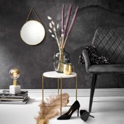 MARBLE Beistelltisch Mit Marmorplatte -Haushaltsgegenstände Rabatte 10222673 3