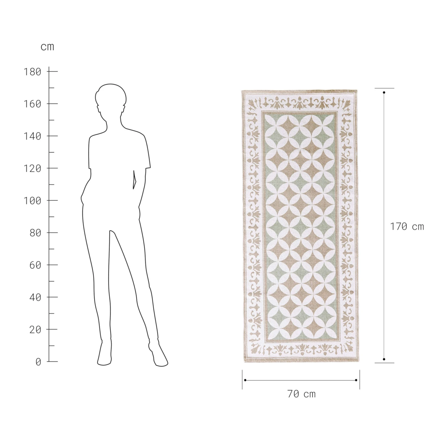 SILENT DANCER Läufer Kacheln L 70 X B 170cm 3 SILENT DANCER Läufer Kacheln L 70 X B 170cm – Bild 3