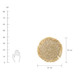 RAFFIA Platzset Mit Fransen Ø41cm -Haushaltsgegenstände Rabatte 10222859 2