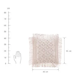 MACRAMÉ Kissen ZickZack L 45 X B 45cm -Haushaltsgegenstände Rabatte 10222953 3