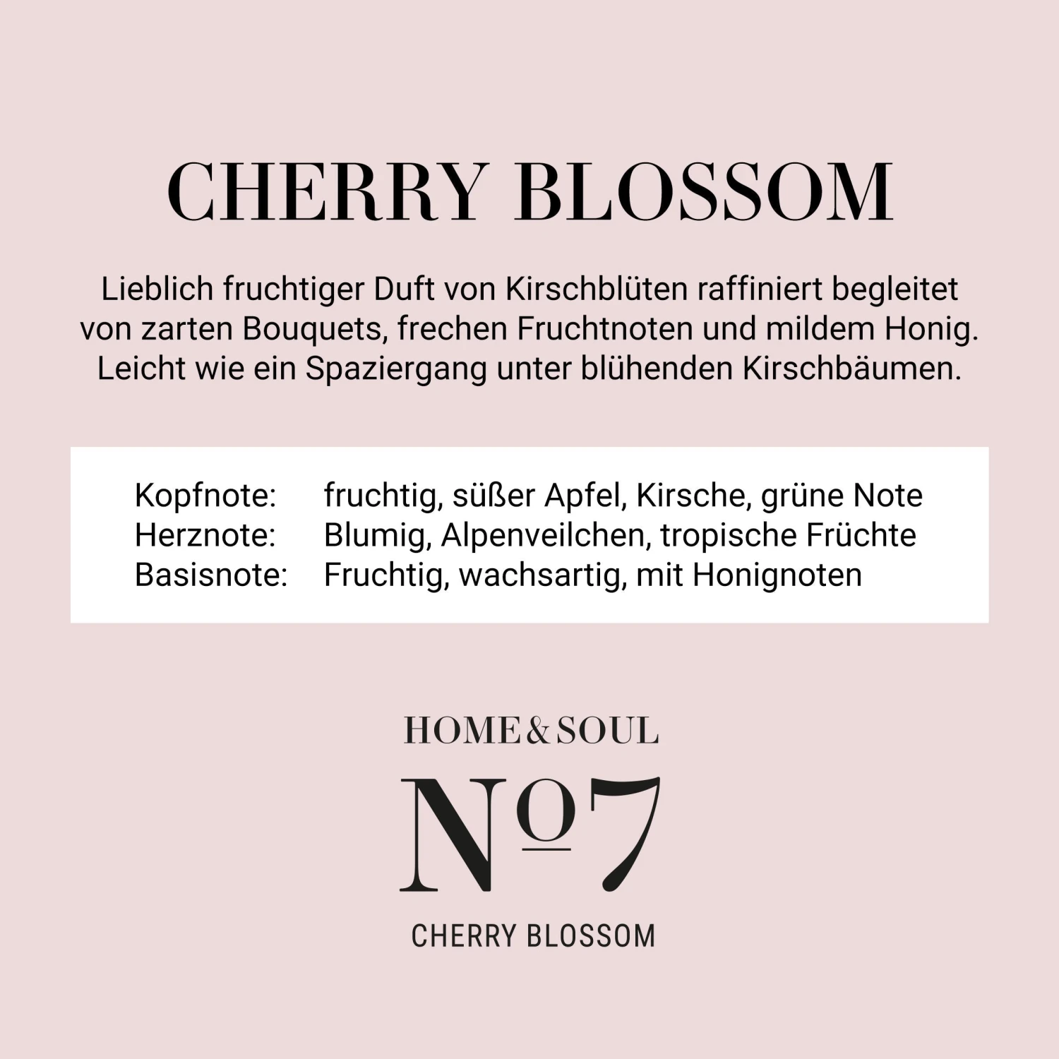 HOME & SOUL Raumduft No 7 "Cherry Blossom" 110ml 2 HOME & SOUL Raumduft No 7 "Cherry Blossom" 110ml – Bild 2
