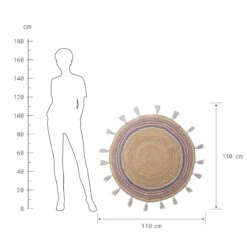 ALL NATURE Teppich Rainbow Mit Quasten Ø110cm -Haushaltsgegenstände Rabatte 10225335 2