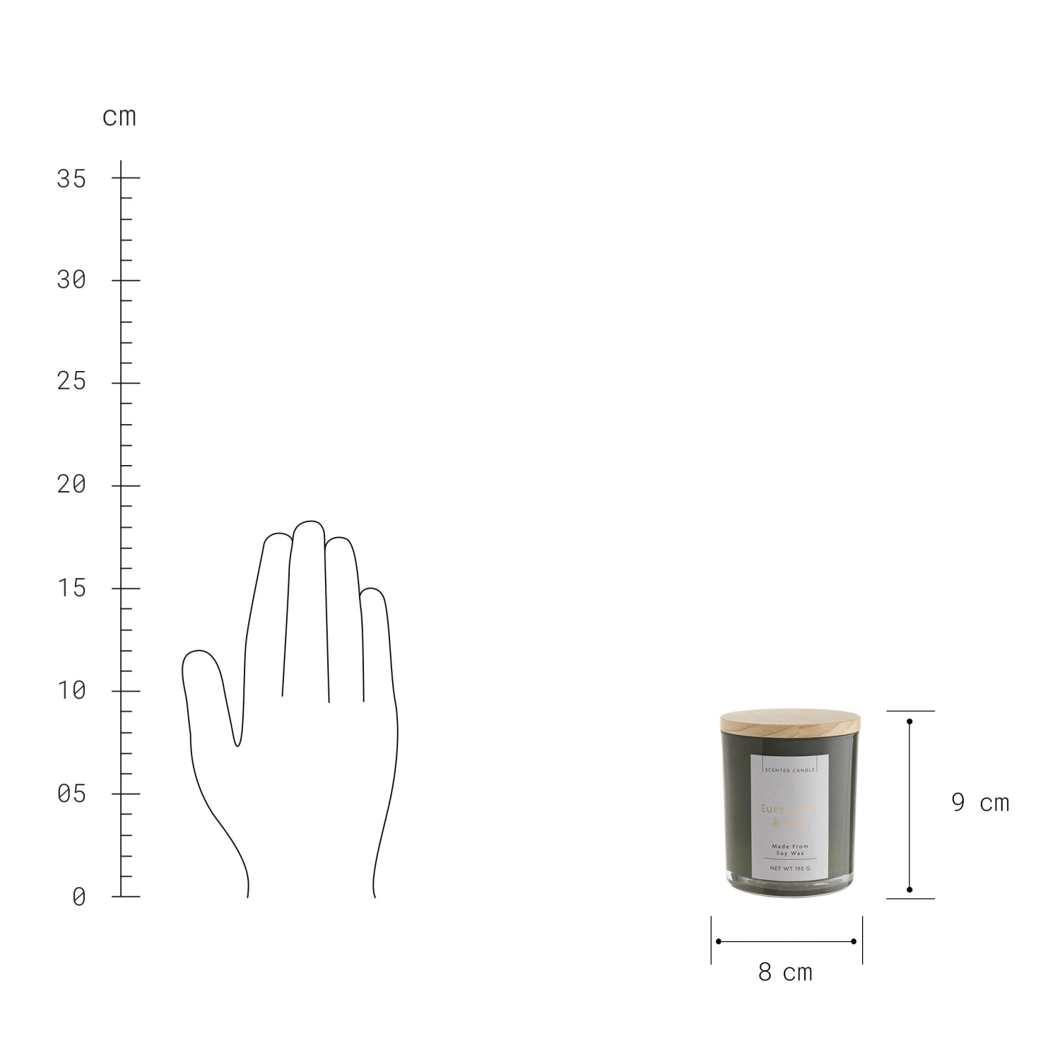 SCENTED CANDLE Duftkerze Eucalyptus & Pine Mit Sojawachs 3 SCENTED CANDLE Duftkerze Eucalyptus & Pine Mit Sojawachs – Bild 3