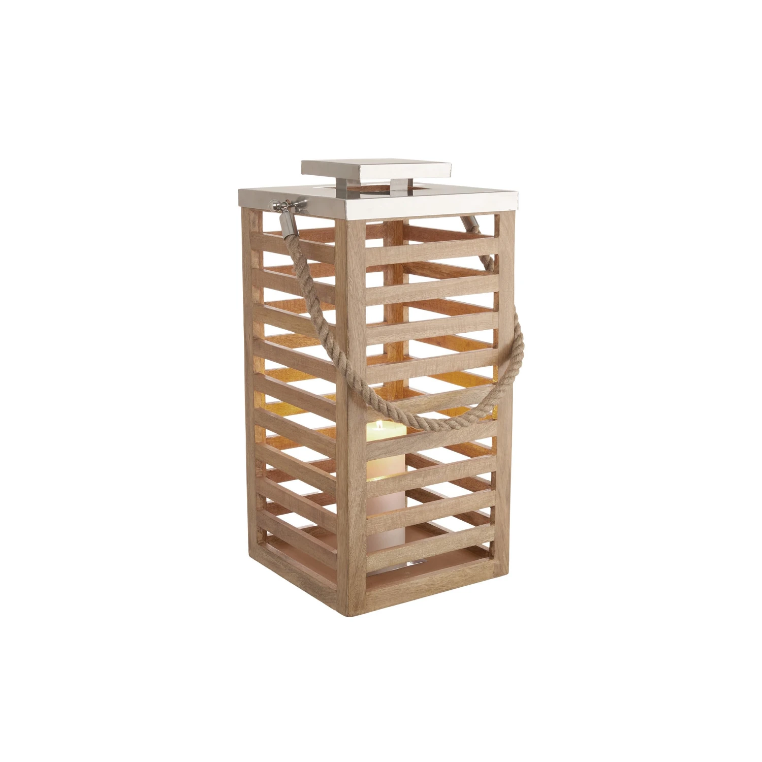 SHORE Laterne Mangoholz Höhe 54cm 3 SHORE Laterne Mangoholz Höhe 54cm – Bild 3