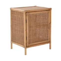 BOHO LOUNGE Nachttisch-Schränkchen Handgefertigt Aus Rattan