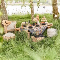 BOHO LOUNGE Woll-Pouf Mit Troddeln -Haushaltsgegenstände Rabatte 10226641 6