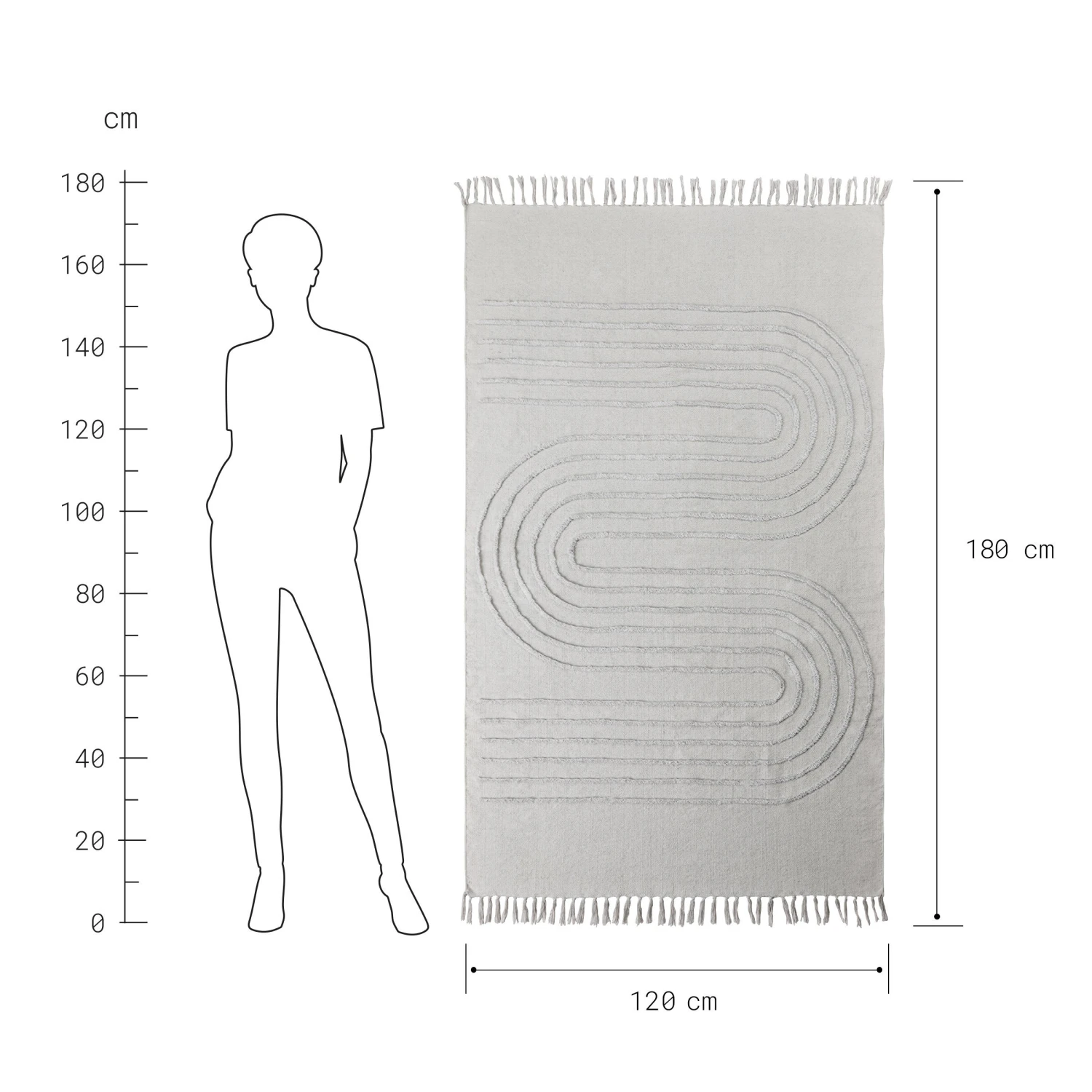 COTTON WAY Teppich Mit Fransen L 120 X B 180cm 3 COTTON WAY Teppich Mit Fransen L 120 X B 180cm – Bild 3