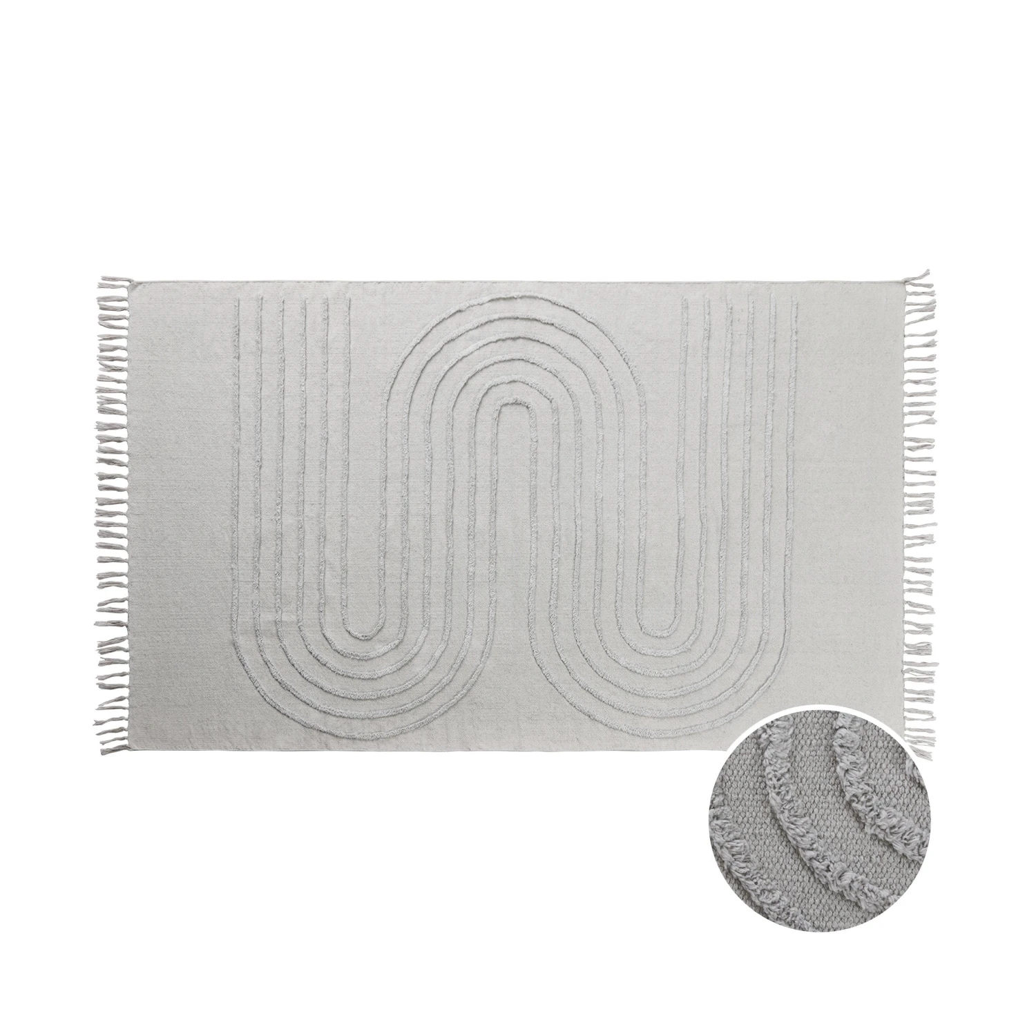 COTTON WAY Teppich Mit Fransen L 120 X B 180cm 1 COTTON WAY Teppich Mit Fransen L 120 X B 180cm