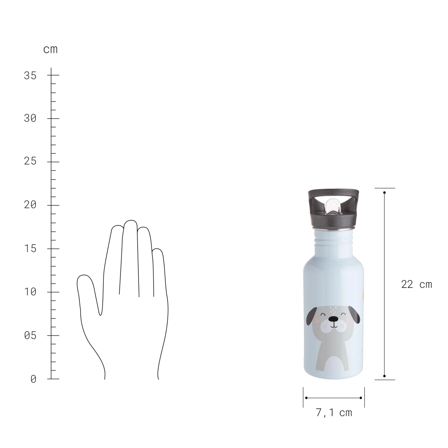 TINY TOWN Trinkflasche Kinder Hund 580ml 4 TINY TOWN Trinkflasche Kinder Hund 580ml – Bild 4