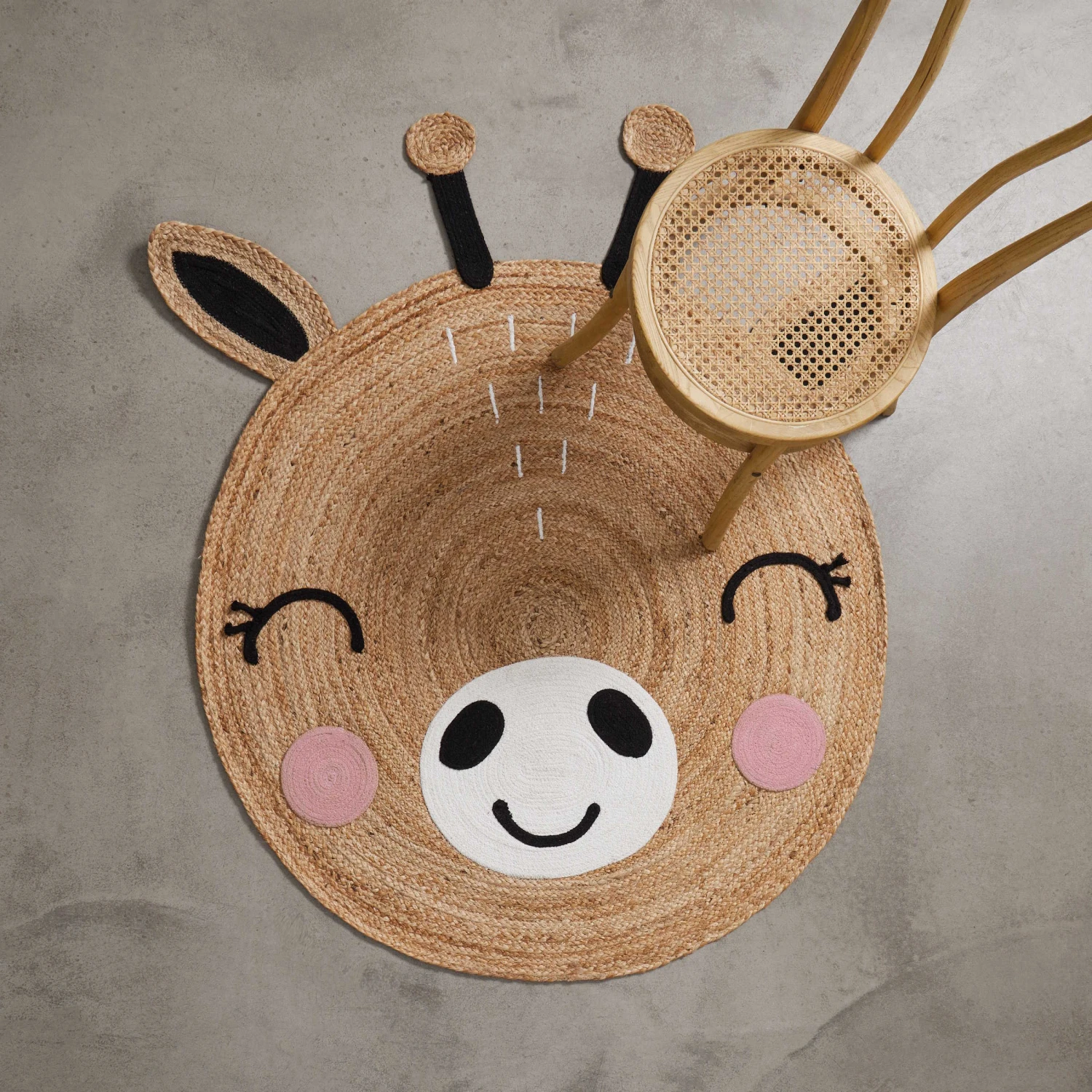TINY TOWNHanf-Teppich Giraffe Ø110cm 2 TINY TOWNHanf-Teppich Giraffe Ø110cm – Bild 2