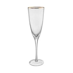 GOLDEN TWENTIES 4x Sektgläser Mit Goldrand Und Rillen 250ml -Haushaltsgegenstände Rabatte BUN00753 2