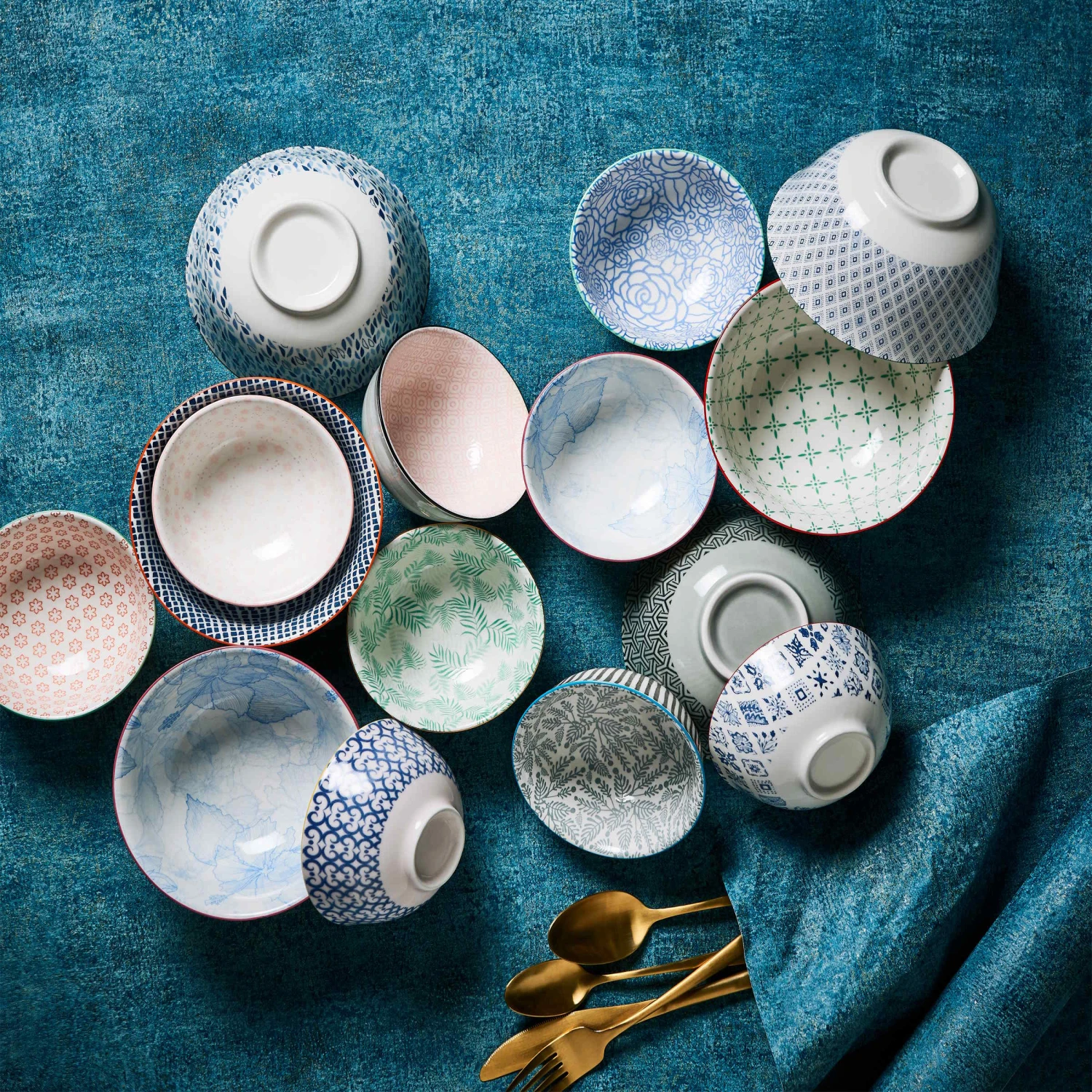 ORNAMENTS 6x Schale Mit Gelbrand 520ml 2 ORNAMENTS 6x Schale Mit Gelbrand 520ml – Bild 2